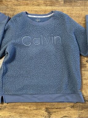 Calvin Klein Dusty Blue Sherpa Pullover